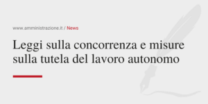 Amministrazione Srl Leggi sulla concorrenza e misure sulla tutela del lavoro autonomo