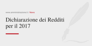 Amministrazione Srl Dichiarazione dei Redditi per il 2017