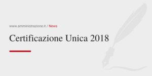 Amministrazione Srl Certificazione Unica 2018