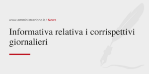 Amministrazione Srl Informativa relativa i corrispettivi giornalieri