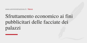 Amministrazione Srl Sfruttamento economico ai fini pubblicitari delle facciate dei palazzi