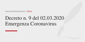 Amministrazione Srl Decreto n9 del 02-03-2020 Emergenza Coronavirus