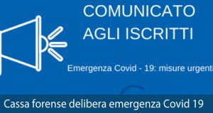 Cassa forense emergenza COVID 19