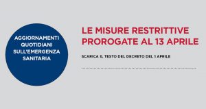 Emergenza-Covid 19 misure prorogate fino 13 aprile