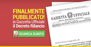 Decreto rilancio pubblicato in Gazzetta Ufficiale