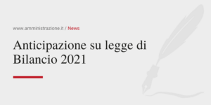 Amministrazione Srl Anticipazione su legge di Bilancio 2021