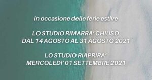 Chiusura estiva Studio Magnoni Riboli