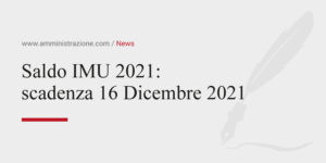 Amministrazione News-Scadenza del saldo IMU 2021