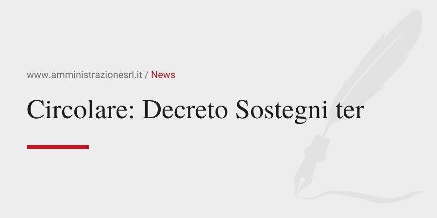 Amministrazione Srl Circolare Decreto Sostegni ter