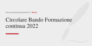 Amministrazione srl Circolare Bando Formazione continua 2022