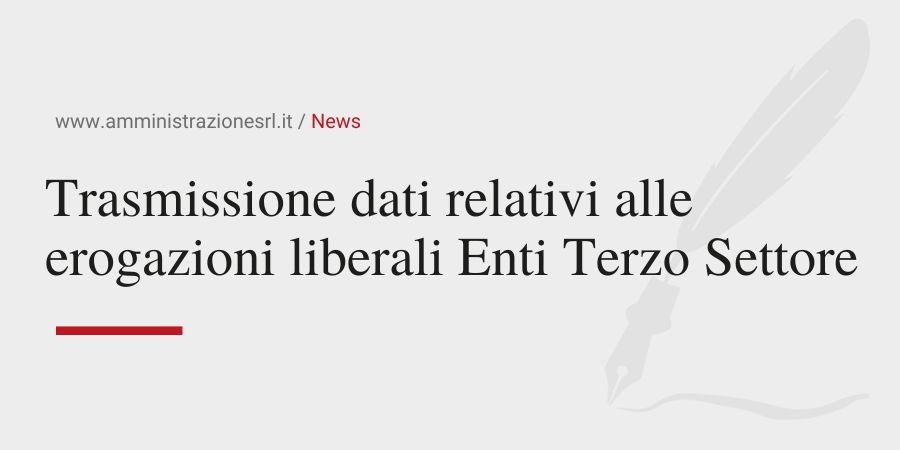 Studio BMGR Crema - Trasmissione dati relativi alle erogazioni liberali Enti Terzo Settore