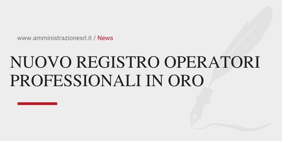 Studio BMGR Crema - NUOVO REGISTRO OPERATORI PROFESSIONALI IN ORO